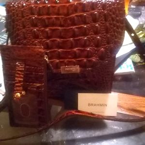 Real Brahmin bag wit wallet and arthentic card
